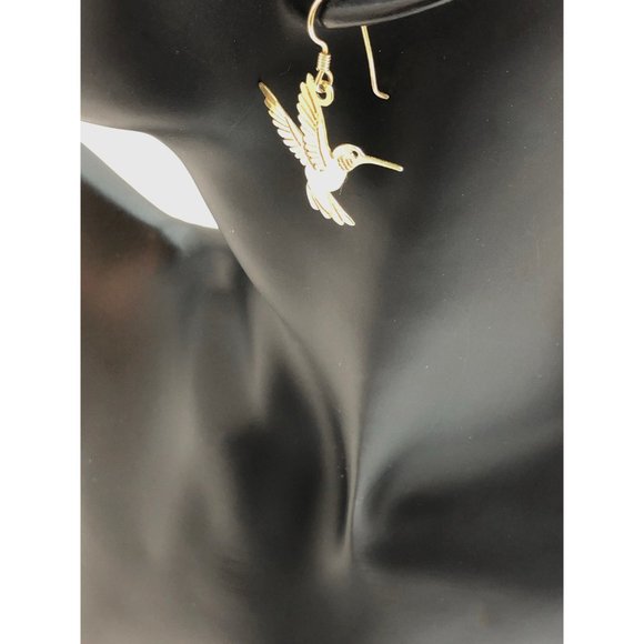 Wild Bryde Gold Plated Hummingbird Pierced Earrings - Picture 3 of 3